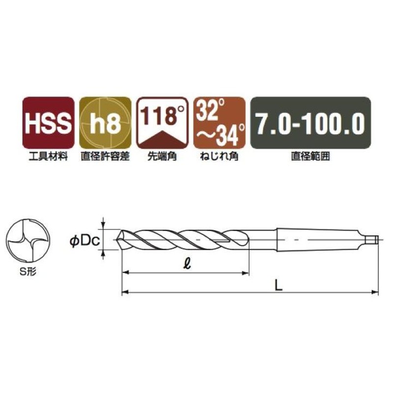 NACHi ナチ ハイスドリル テーパーシャンクドリル TD 37.5mm