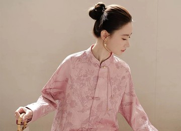 新中式復古中國風 溫婉優雅浮雕提花外套