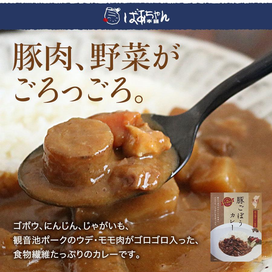 送料無料 豚ごぼうカレー（観音池ポーク使用） 200g×2個 お手軽便