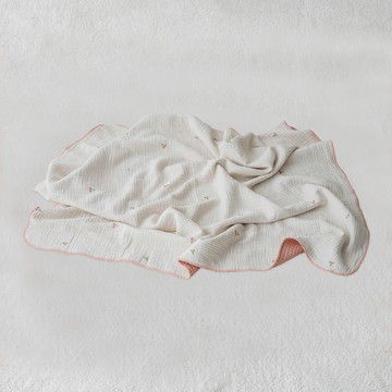 Rollbaby 嬰幼兒六層紗布毯  櫻桃粉  65 x 85 cm