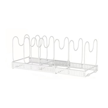 FAmILyLIFE 生活 碗盤鍋具伸縮置物架 附支架 7支 1025g  A-140-W 正白色  1個