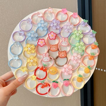 10入 橡皮圈 兒童髮圈 髮圈 髮飾 不傷髮 彩色髮圈 綁髮 小花拇指髮圈 寶寶髮圈 蔬菜嬰兒髮飾 嬰兒髮圈 拇指髮圈