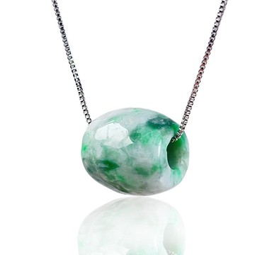 【萬事亨通】飄綠花翡翠路路通項鍊 | 天然緬甸玉翡翠A貨 | 送禮