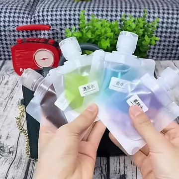 ✨桃園出貨💎凑單好物 擠壓乳液分裝袋 洗面奶 洗髮水 沐浴露分裝瓶可摺疊 軟袋旅行便攜