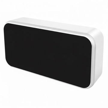 WE CHAMP 智能夜光LED鏡面多功能萬年曆音樂鬧鐘 WTB-358  白殼白光 白色