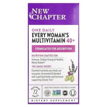 New Chapter, One Daily Every Woman's™ 多維生素 40+，72 片素食片
