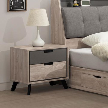 Boden-法道1.7尺工業風床頭櫃/二抽收納置物櫃