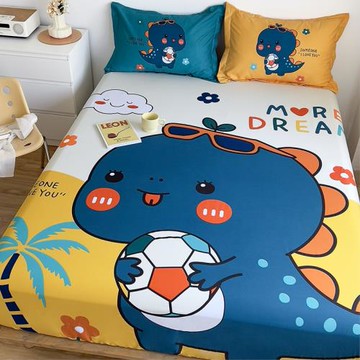 卡通純棉床笠全棉床套席夢思保護套床墊套兒童防滑床單床罩三件套