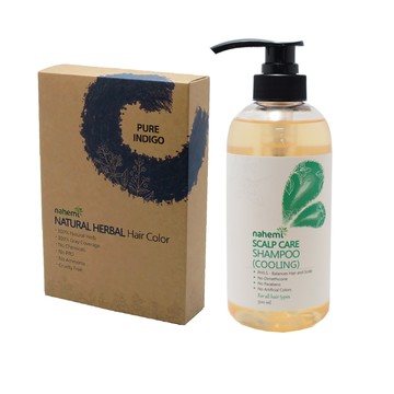 娜禾蜜 草本增色護髮粉｜靛紫藍x1+涼感無矽靈健髮洗髮露x1