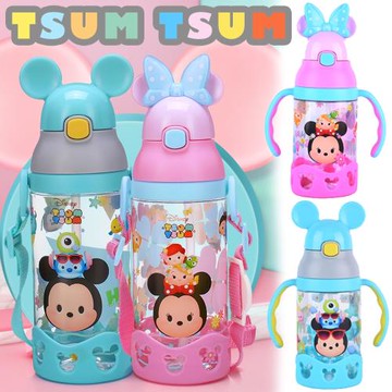 優貝選 迪士尼 TSUMTSUM 兒童吸管水壺 背帶水壺430/530ML(平輸品)
