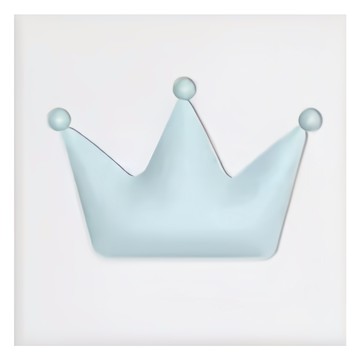 vanibaby 可裁切3D立體防撞壁貼 造型款 附專屬貼紙 防刮耐磨 高密度記憶棉  30 x 30 x 厚度2cm  白底藍王冠  1片