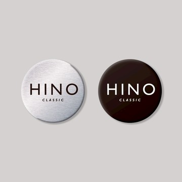 HINO/CLASIC/圓形/鋁牌飾貼 SunBrother孫氏兄弟 金屬質感 防水 鋁牌 車貼