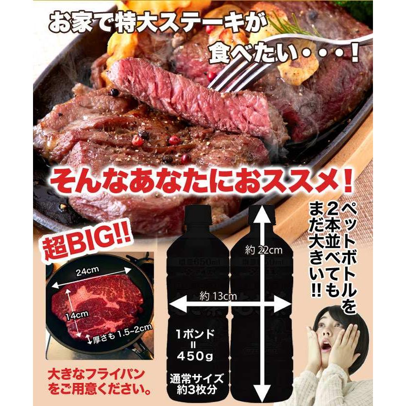 超特大!!通常のステーキ3枚分!!牛肩ロース熟成肉1ポンドステーキ(450g）