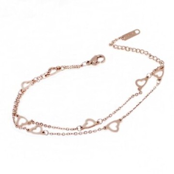 玫瑰金手鍊 純銀手環 -秀氣鏤空愛心造型母親節生日禮物女飾品73cj40【獨家進口】【米蘭精品】