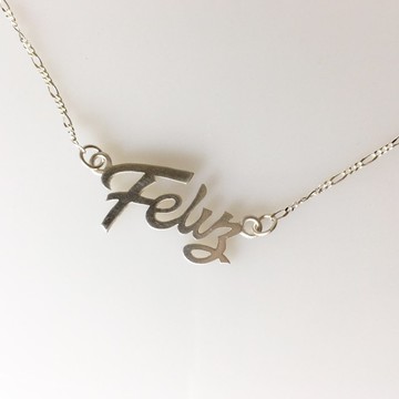 。客製。純銀姓名項鍊。緞帶學院風。