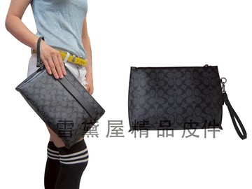 限時 滿3千賺10%點數↘ | ~雪黛屋~COACH 手拿包中容量國際正版保證進口防水防刮皮革拉鍊式主袋品證購證塵套提袋等候10-15日C295081