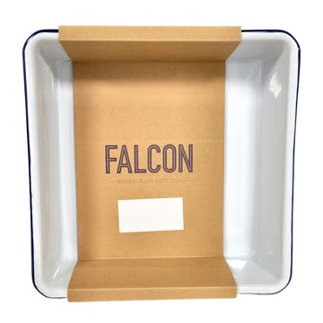 FALCON 獵鷹琺瑯 琺瑯方形2合1烤托盤  24cm  1個  藍白色