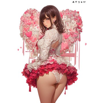 【12月新品6】07-111-0190 人物貼紙 性感情人節女孩