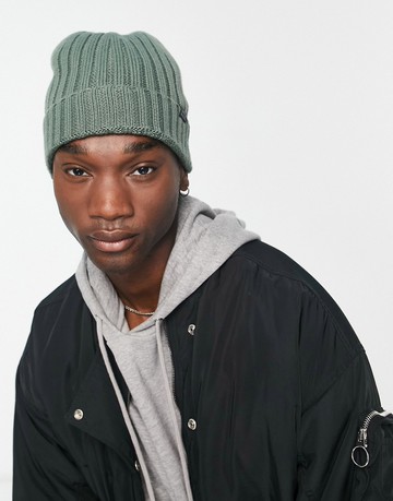 Jack Wolfskin Stormlock ribbed beanie in green