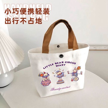🤩新款🏆台灣出貨🏆新款新款手提包帆布包便攜手提袋便當學生百搭上班族飯盒可愛簡約上班