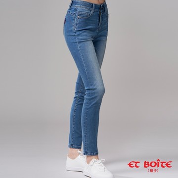 ETBOITE 箱子 BLUE WAY – 有彈零尺度調細中腰丹寧窄直褲