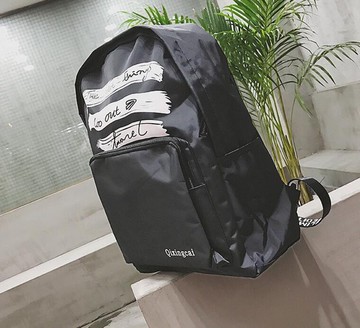 FINDSENSE品牌 日系 時尚潮流 男 字母印花塗漆 學生包 旅行背包 多用途背包 書包 後背包 肩背包