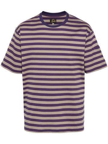 Needles - striped cotton T-shirt - men - Cotton - M - Grey