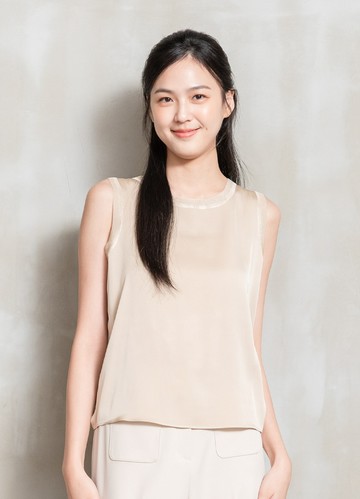 PY by perng yuh Exclusive-雲舒晨光真絲微光無袖上衣