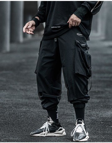 FINDSENSE X 男士  直筒 休閑 束腳工裝褲男寬松哈倫休閑褲子