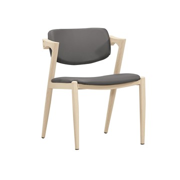 直人木業-DARREN灰色皮革餐椅