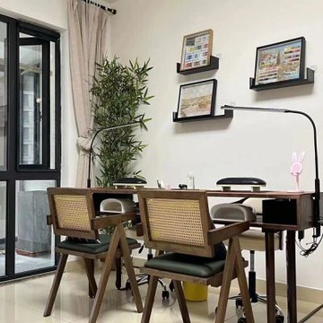 【匠俱】美甲實木桌 書桌 化妝桌 簡約美式家用復古桌80x45x78cm