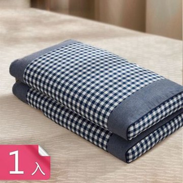 【荷生活】加大格紋蕎麥殼方形枕 25x50cm可拆洗枕套成人睡枕-1入組
