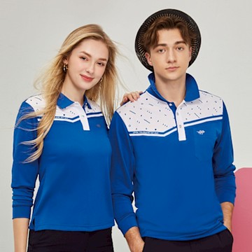 【Londa Polo】PK四角網眼男長POLO衫(P248304)寶藍