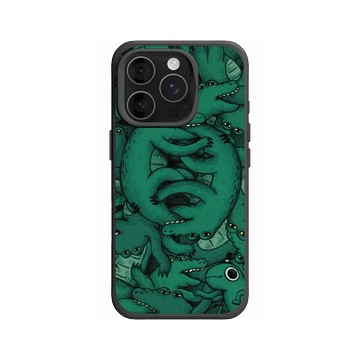 iPhone 16 Pro SolidX 黑 - 怪奇事物所 Incrediville - 肥尾鱷魚密集恐懼症