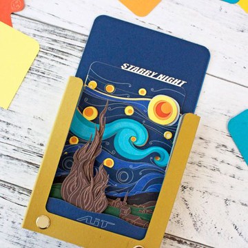 AiT Studio｜立體紙雕記事本 星空（藍色）