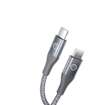 A公 - A公 USB C to USB C灰色-鋁合金 反光尼龍編織線
