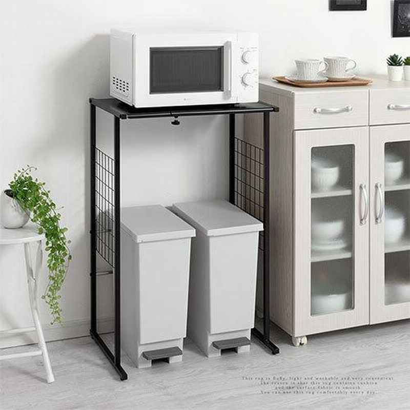 キッチンラック ゴミ箱 炊飯器 家電ラック 約 幅40cm〜55cm 伸縮ゴミ箱