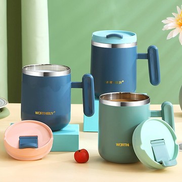 馬克杯子帶蓋304不銹鋼咖啡杯男女生辦公室早餐杯ins情侶家用水杯