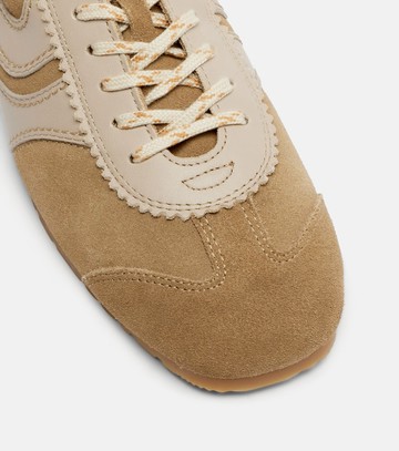 Dries Van Noten Leather-trimmed suede sneakers