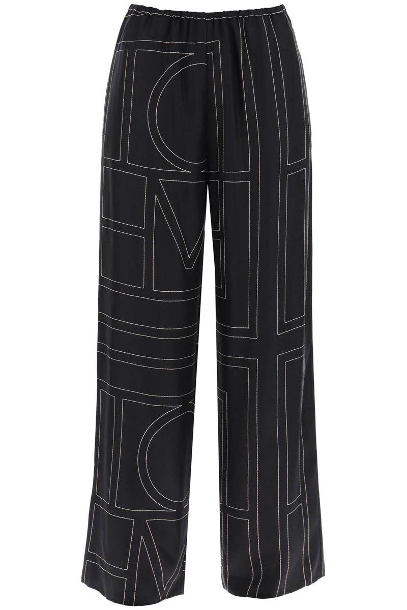 Toteme monogram embroidered pajama pants