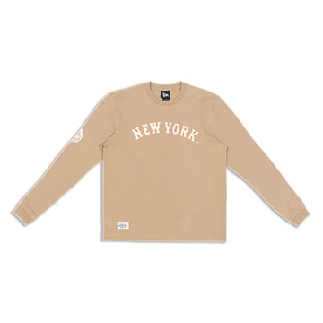 NEW ERA 男女 長袖上衣 MLB CITY NAME 紐約大都會 卡其 NE13471004