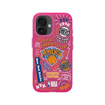 iPhone 16 Clear 粉漾桃 - NBA - 塗鴉系列-紐約尼克 New York Knicks - Graffiti