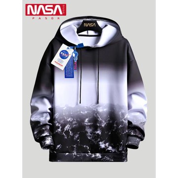 NASA連帽衛衣男士ins潮牌2025春季漸變色外套寬松潮流青少年衣服