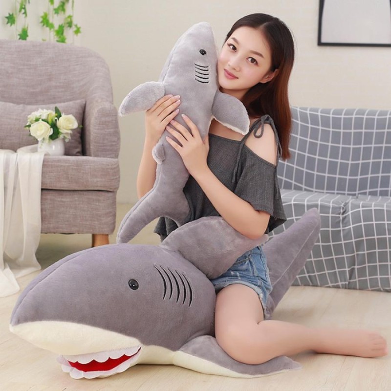 サメ ぬいぐるみ リアル グレー shark 100cm | LINEショッピング