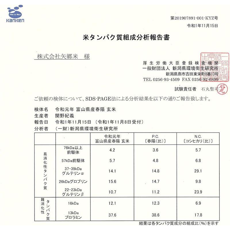 白米富山県産「低たんぱく米」「低グルテリン米」春陽（令和5年産）5kg