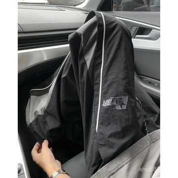 【全店免運 臺灣發貨】拚色透氣速幹褲子夏季寬鬆網眼傘兵衝鋒褲休閒褲美式運動直筒長褲機能裝 戶外運動
