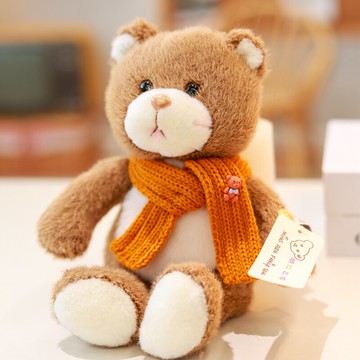 可愛圍巾熊泰迪熊公仔毛絨玩具小熊布娃娃玩偶麥芽熊新年圣誕禮物