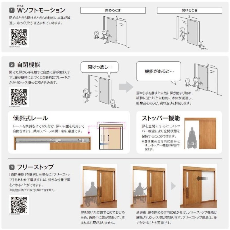 ラシッサUD 上吊引戸 片引戸 木質面材 / Wソフトモーション仕様 鍵付き