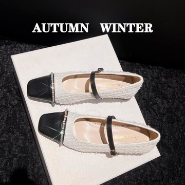 虧本清倉~小香風瑪麗珍淺口單鞋女夏粗跟平底鞋子法式晚晚溫柔鞋