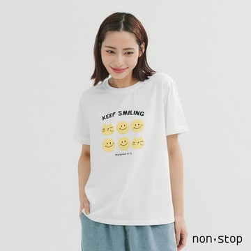 non-stop 好心情笑臉印花T恤-2色